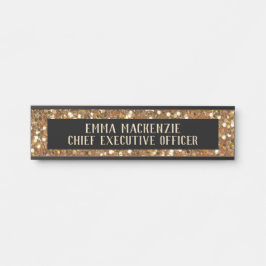 Elegantes Schwarz-Gold-Glam-Namensschild - Türschi Türschild