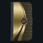 Elegantes Schwarz & Gold Modernes geometrisches Mu Geldbeutel Hülle Für Das Samsung Galaxy S4<br><div class="desc">Schwarz/Gold und Schwarz moderne geometrische Muster und dynamische moderne Linien Design. Benutzerdefiniertes und optionales Monogramm Verschiedene Variationen dieses Designs, mit unterschiedlichen Positionen der Elemente und verschiedenen Farbkombinationen. Nicht Glitzer oder metallische Oberfläche, sondern digitaler Bildeffekt. Wenn Sie Hilfe beim Anpassen, Ändern von Farben oder anderen Designs benötigen, kontaktieren Sie ArtOnWear Designer.Kostenlose...</div>