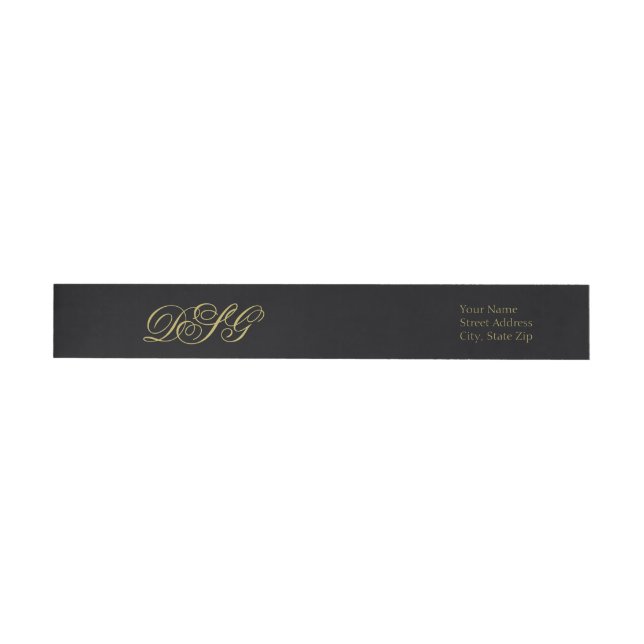 Elegantes Schwarz-Gold Monogramm (Person)