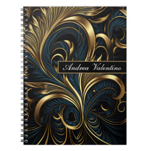 Elegantes Schwarz-Gold-Muster-Notebook Notizblock