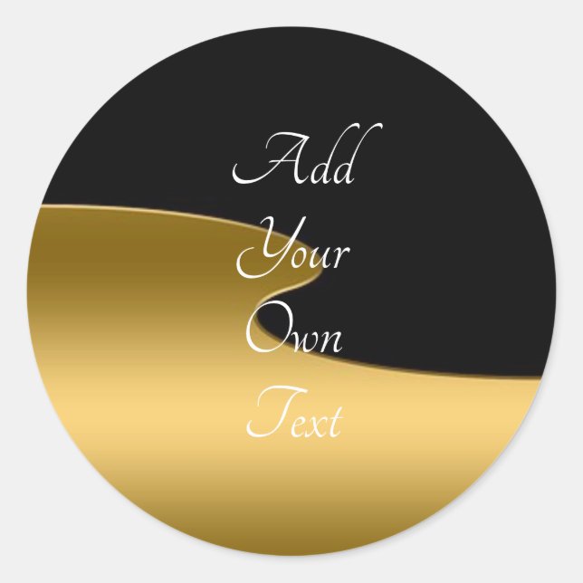 Elegantes Schwarz-Gold-Muster Runder Aufkleber (Vorderseite)