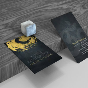 Elegantes Schwarz & Gold YOGA ZEN Symbol Pinselstr Visitenkarte