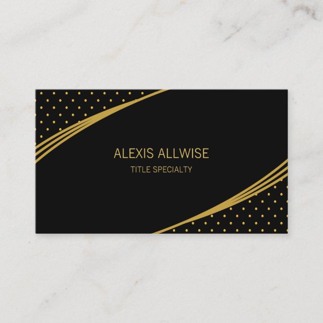 Elegantes Schwarz & Golden Visitenkarte (Vorderseite)