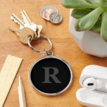 Elegantes Schwarz-Grau-Monogramm Schlüsselanhänger<br><div class="desc">elegante schwarze und graue Monogramm-Schlüsselanhänger  , </div>