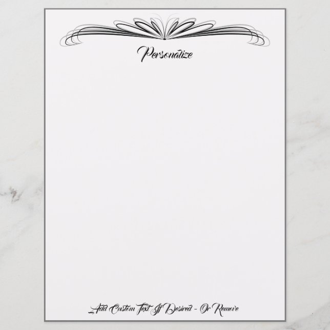 Elegantes Schwarz-Grau-Schreibpapier (Vorderseite)