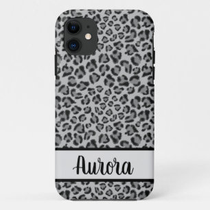 Elegantes Schwarz-graues Leoparden-Gepard-Muster   Case-Mate iPhone Hülle