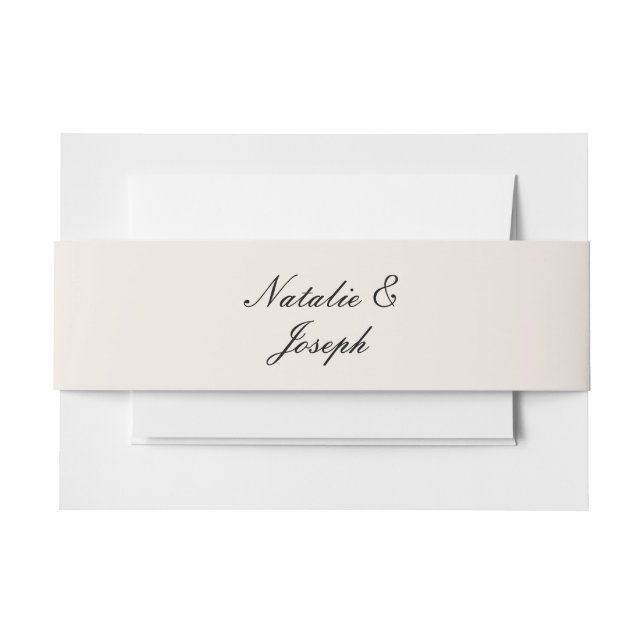 Elegantes Schwarz Hochzeit im Stil des alten Gelde Einladungsbanderole (Vorderseite Beispiel)