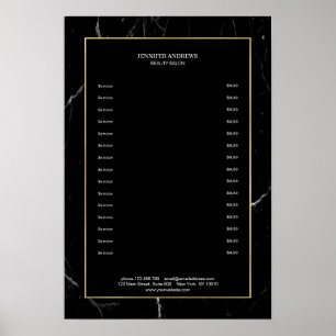 Elegantes Schwarz-Marmor-Gold-Poster Poster