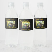 Elegantes Schwarz mit Gold Glitzer Graduate Foto