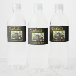 Elegantes Schwarz mit Gold Glitzer Graduate Foto