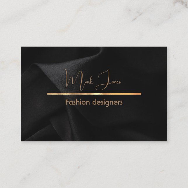 Elegantes Schwarz mit Golddetails Visitenkarte (Vorderseite)