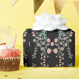 Elegantes Schwarz mit Rosa Geschenkpapier