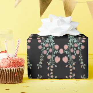 Elegantes Schwarz mit Rosa Geschenkpapier