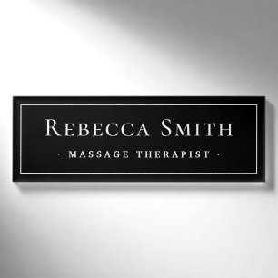 Elegantes Schwarz Namenschild