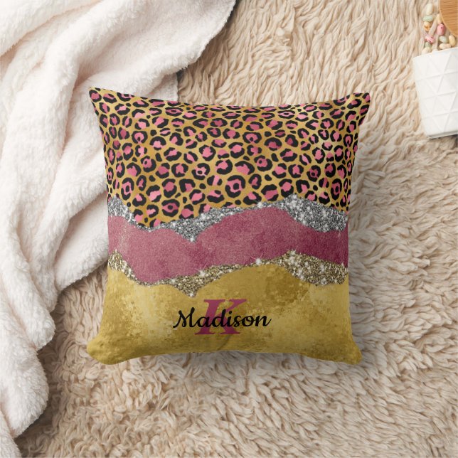Elegantes Schwarz-Rose-Papiergliterei Kissen (Decke)