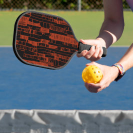 Elegantes Schwarz-Rot abstrakt modern  Pickleball Schläger