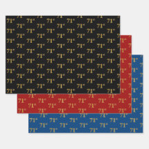 Elegantes Schwarz, Rot, Blau, Imitate Gold 71. Eve