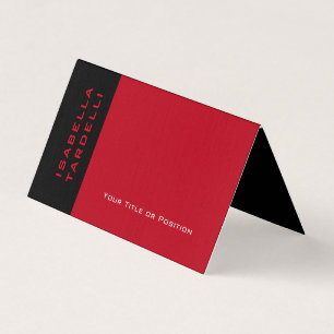 Elegantes Schwarz-Rot Minimalistisches Premium-Lei Visitenkarten