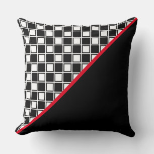 Elegantes Schwarz Rot und Weiß Kissen