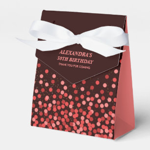 Elegantes Schwarz-Rotes Konfetti Danke Geschenkschachtel