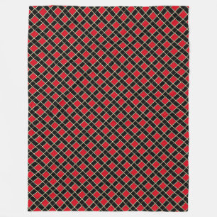 Elegantes schwarz-rotes Muster Fleecedecke