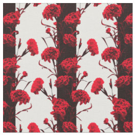 Elegantes Schwarz Rotes Weiß Streifen Carnation Stoff