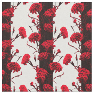 Elegantes Schwarz Rotes Weiß Streifen Carnation Stoff