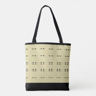 Elegantes Schwarz & Sand Beige Muster Tasche
