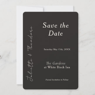 Elegantes Schwarz Save the Date