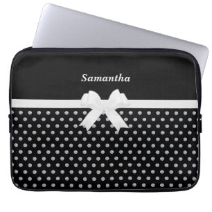 Elegantes Schwarz & Silber Grau Diamanten Laptop Laptopschutzhülle