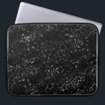 Elegantes Schwarz/Silber-Graues Leopard-Druckmuste Laptopschutzhülle<br><div class="desc">Schwarz-Silber-Leopard-Druckmuster</div>