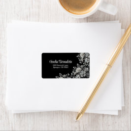 Elegantes Schwarz-Silber-Rücksendesiegel Adressaufkleber