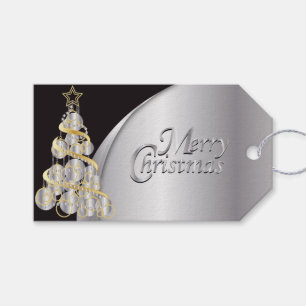 Elegantes Schwarz-, Silber-und Goldweihnachten Geschenkanhänger