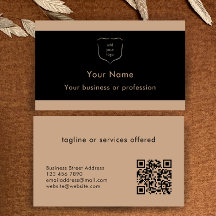 Elegantes Schwarz-Tan-Logo-QR-Code Professional