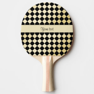 Elegantes Schwarz-u. Imitat-GoldSchachbrett Tischtennis Schläger