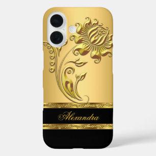 Elegantes Schwarz und Gold auf Gold-Blume title_seo2