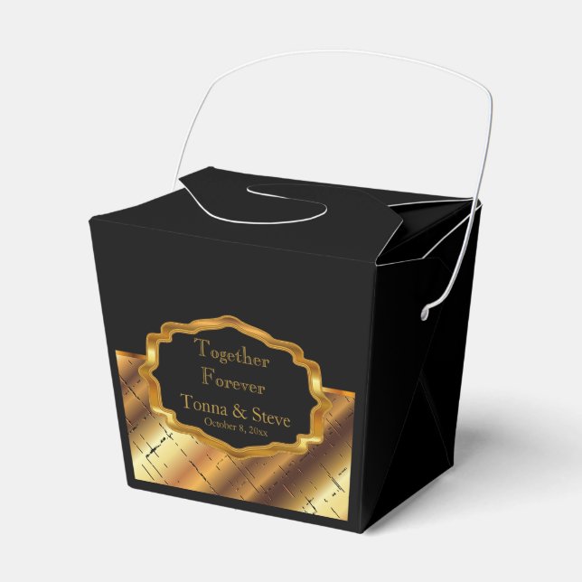 Elegantes Schwarz und Gold Geschenkschachtel (Vorderseite)