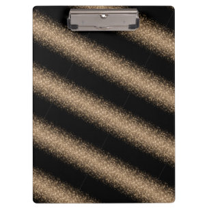 Elegantes Schwarz- und Gold-Glitter-Ombre Klemmbrett