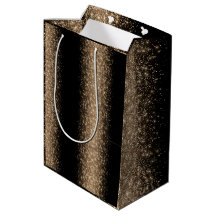 Elegantes Schwarz- und Gold-Glitter-Ombre