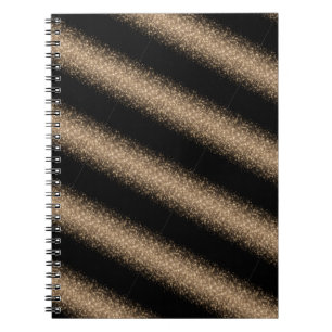 Elegantes Schwarz- und Gold-Glitter-Ombre Notizblock