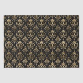 Elegantes Schwarz und Gold Herzchen Valentine's Da Seidenpapier