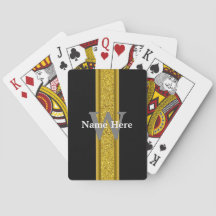 Elegantes Schwarz und Gold mit Monogramm und Name