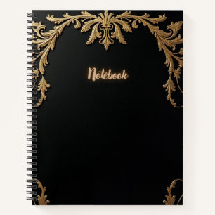 Elegantes Schwarz und Gold Notizbuch
