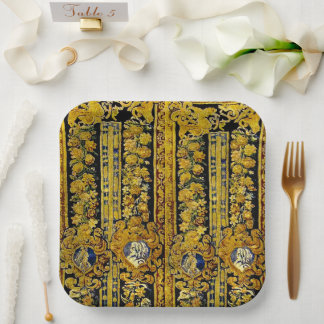 Elegantes Schwarz und Gold Pappteller