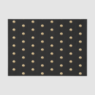 Elegantes Schwarz und Gold Polka Dots Muster Chic Seidenpapier