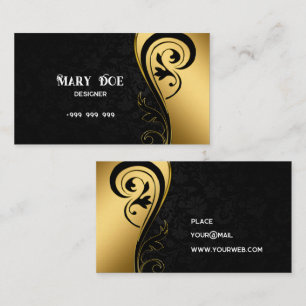 Elegantes Schwarz und Gold Visitenkarte