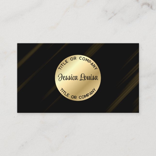Elegantes Schwarz und Gold Visitenkarte (Vorderseite)