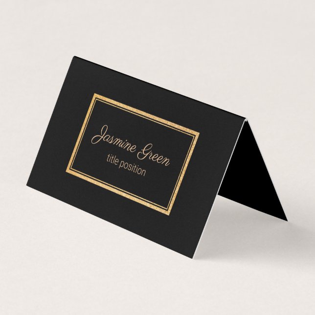 Elegantes Schwarz und Gold Visitenkarten (Vorderseite)