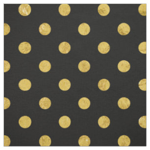 Elegantes Schwarz-und Goldfolien-Tupfen-Muster Stoff