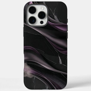 Elegantes Schwarz und Lila abstraktes Design iPhone 16 Pro Max Hülle